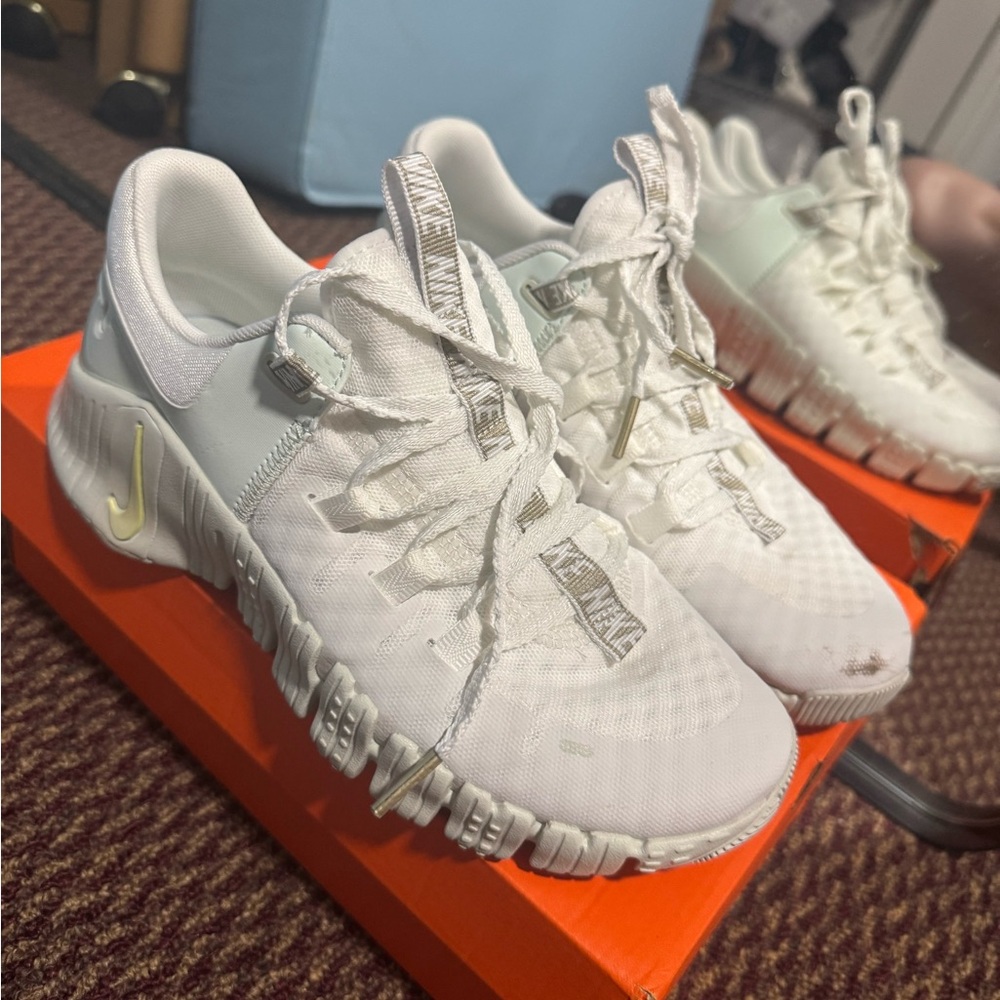 Nike White and Yellow Athletic Shoes